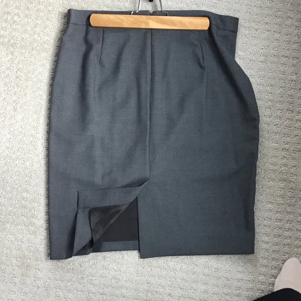 J. Crew Dark Gray Two-Piece Suit Blazer and Pencil skirt - Picture 3 of 5